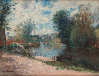Alfred Wahlberg - Summer landscape by the water