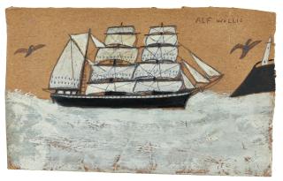 Alfred Wallis - Barque And Lighthouse