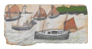Alfred Wallis - Boats with Rust Sails
