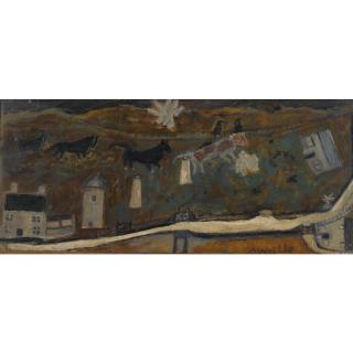 Alfred Wallis - Cornish Landscape With Cows