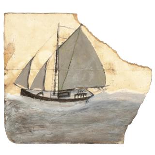 Alfred Wallis - Fishing Boat With A Grey Sail