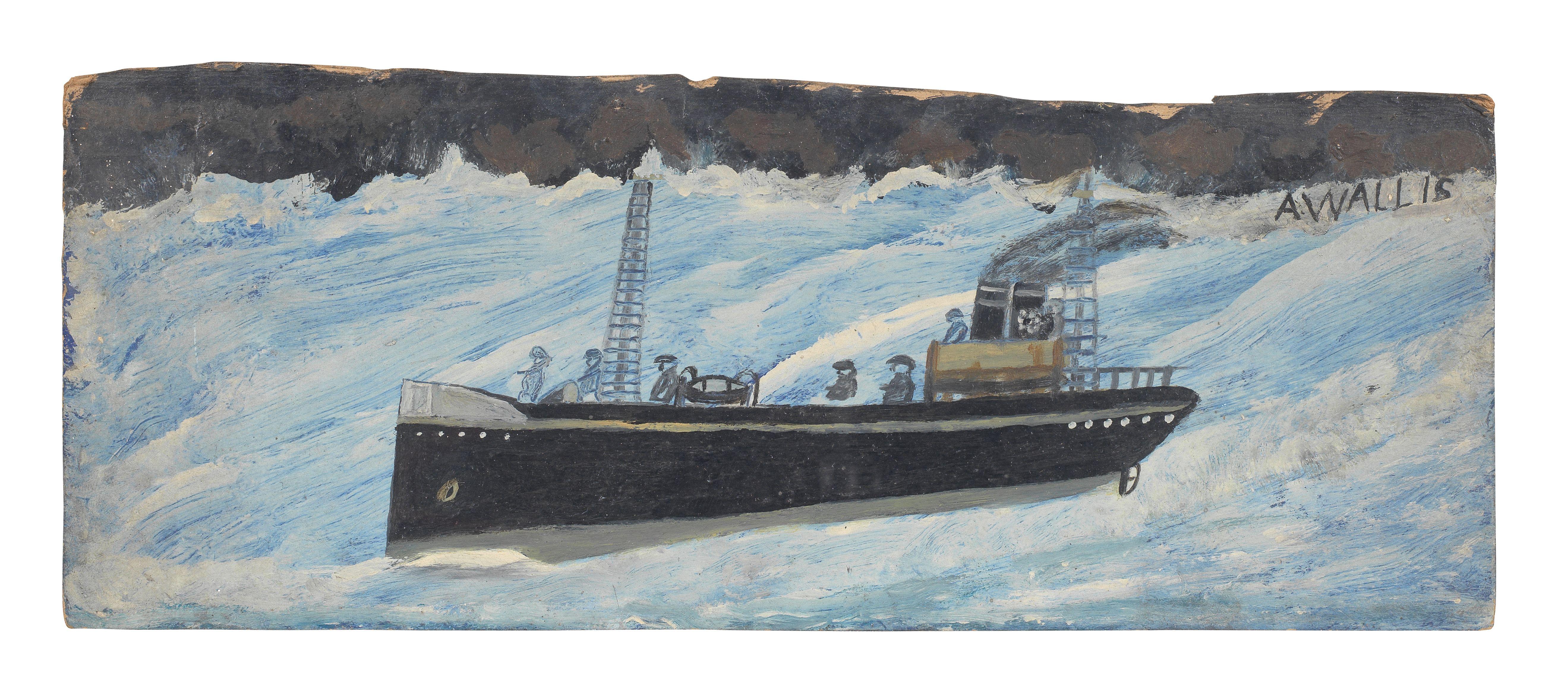 Alfred Wallis - Fishing Boat with Black Sky