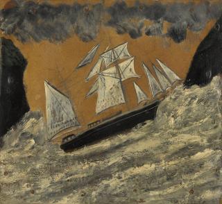 Alfred Wallis - Schooner and Cliffs