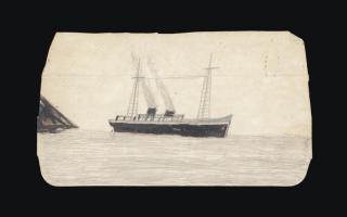 Alfred Wallis - Ship Passing a Rock