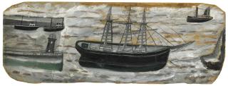 Alfred Wallis - Three-Masted Sailing Ship Anchored At Harbour
