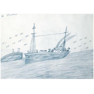 Alfred Wallis - Trawler And Sea Birds