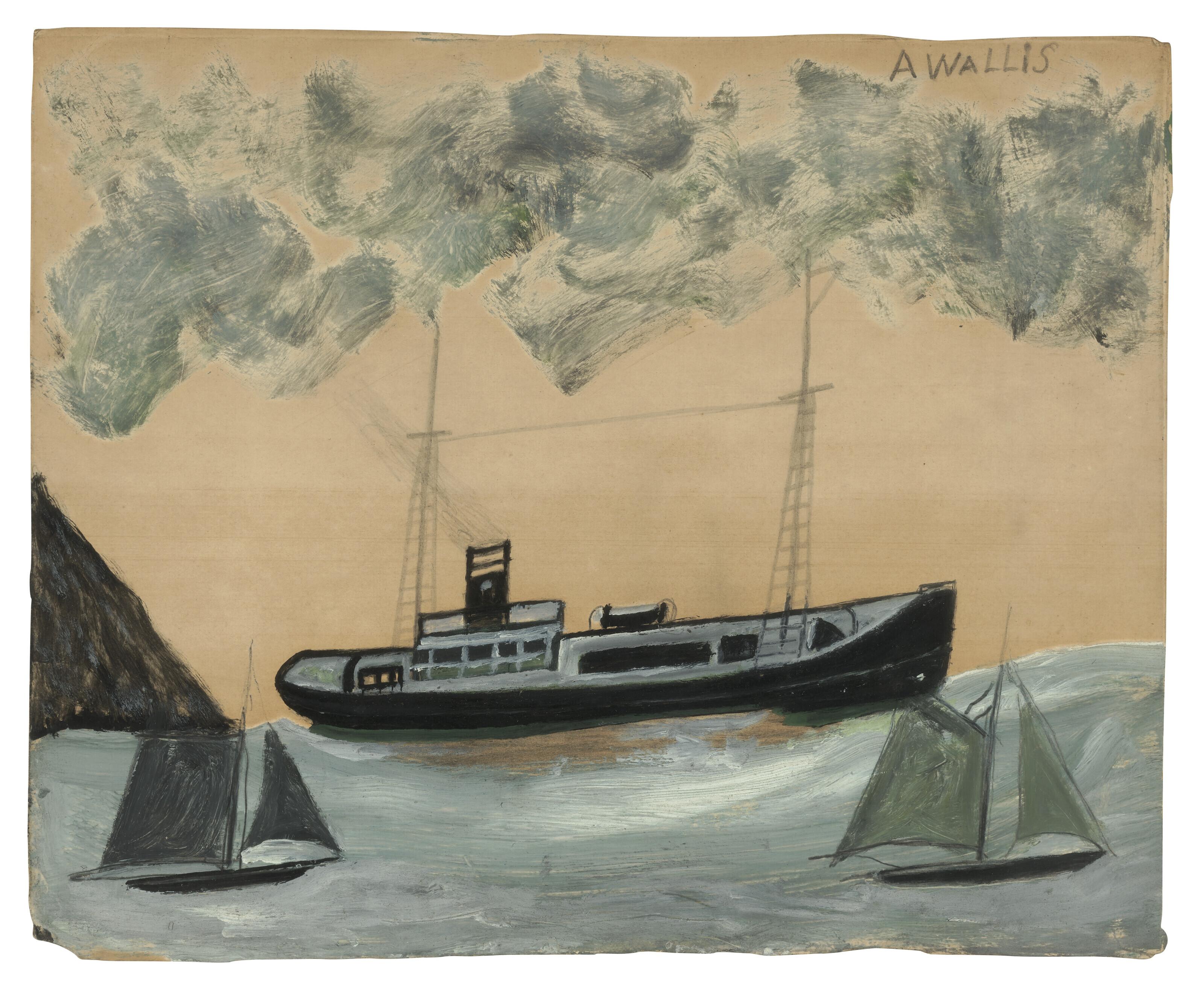 Alfred Wallis - Trawler and Two Sailing Boats