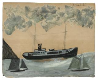 Alfred Wallis - Trawler and Two Sailing Boats