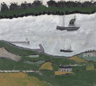 Alfred Wallis - Two Steamers in an Estuary