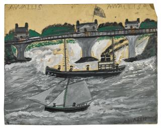 Alfred Wallis - Viaduct And Flag