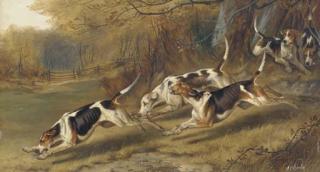 Alfred Wheeler - Hounds at full cry