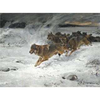 Alfred Wierusz-Kowalski - Polish a Pack Of Wolves