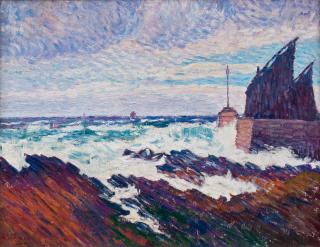 Alfred William Finch - The Pier In Rosehearty.