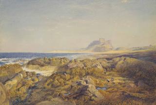 Alfred William Hunt, R.W.S. - Bamburgh Castle at low tide