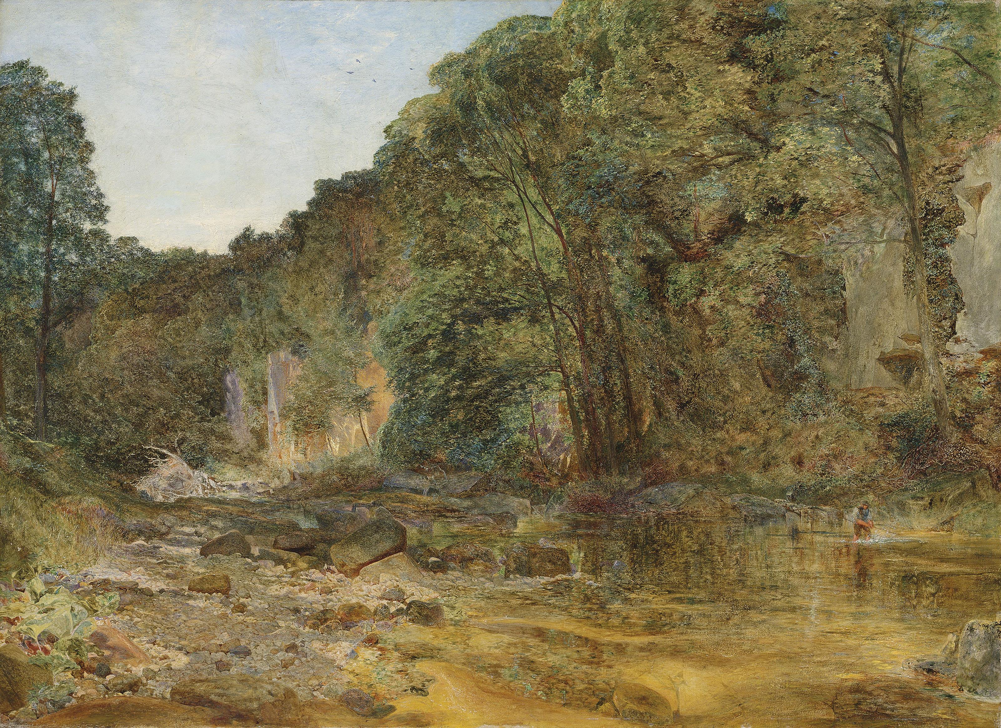 Alfred William Hunt, R.W.S. - Long shadows across a narrow glade