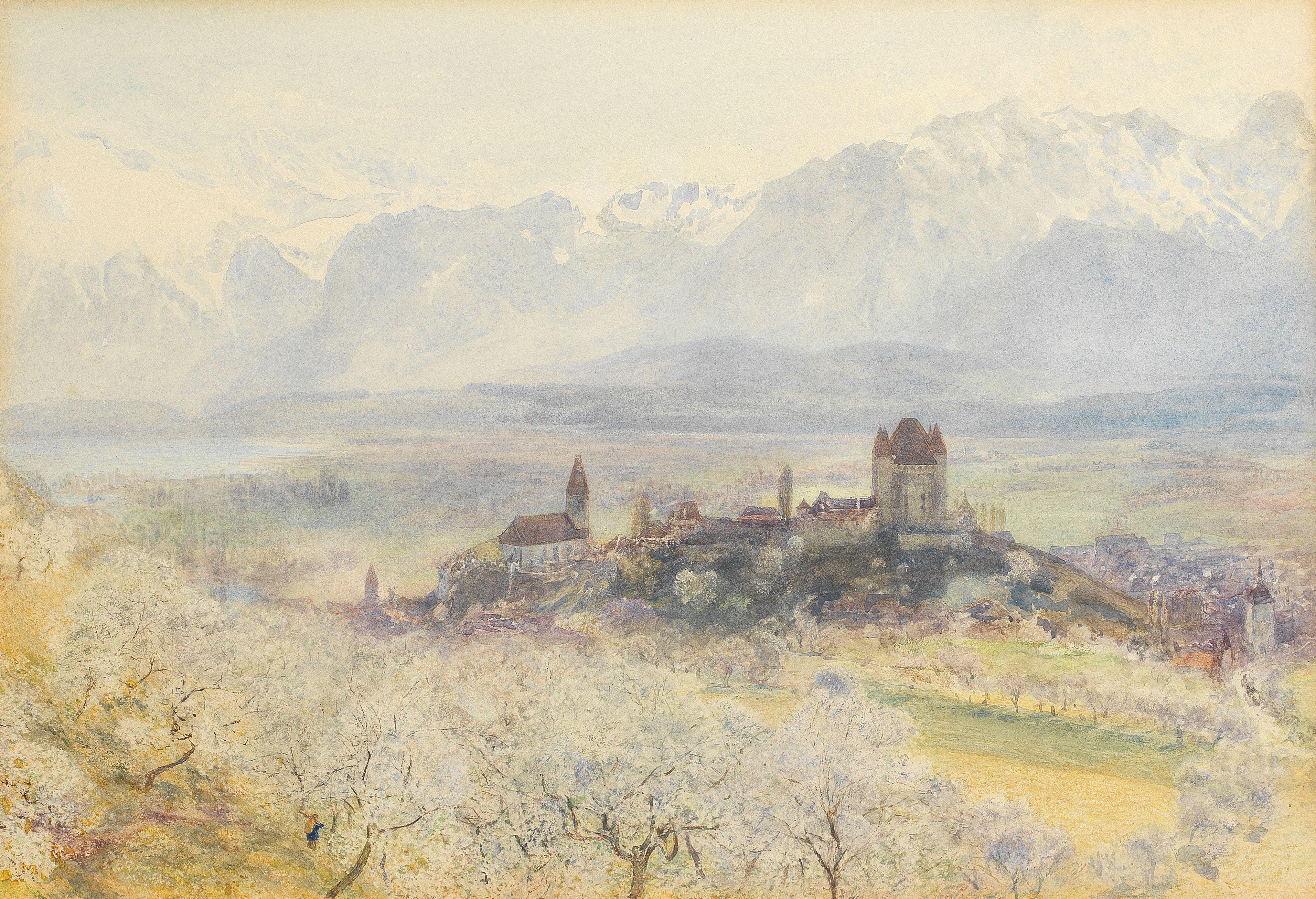 Alfred William Hunt, RWS - Thun, evening; Thun in Spring
