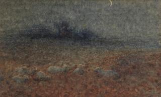 Alfred William Strutt, RCA - Sheep in moonlight