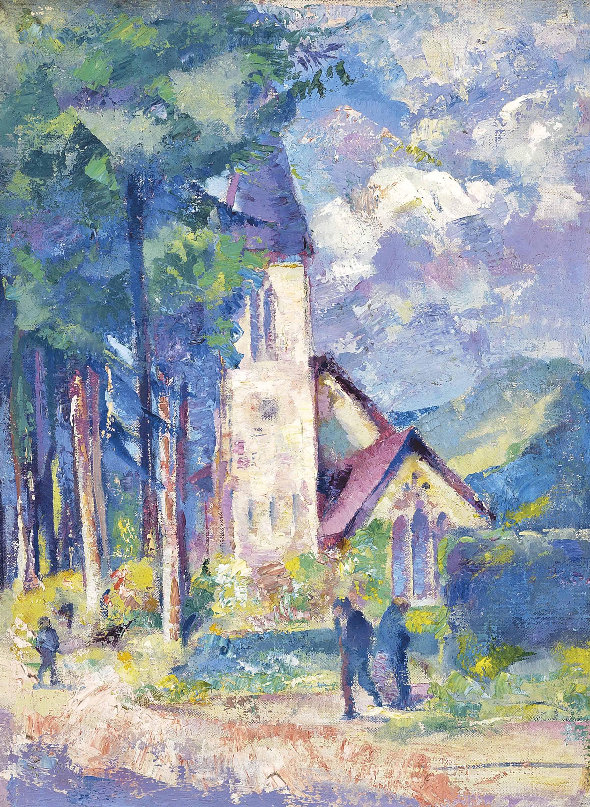 Alfred Wolmark - Church In Surrey; Wiltshire Barns