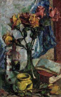 Alfred Wolmark - Still life with roses