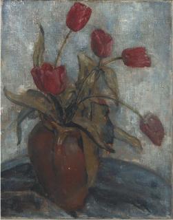 Alfred Wolmark - Still life with tulips