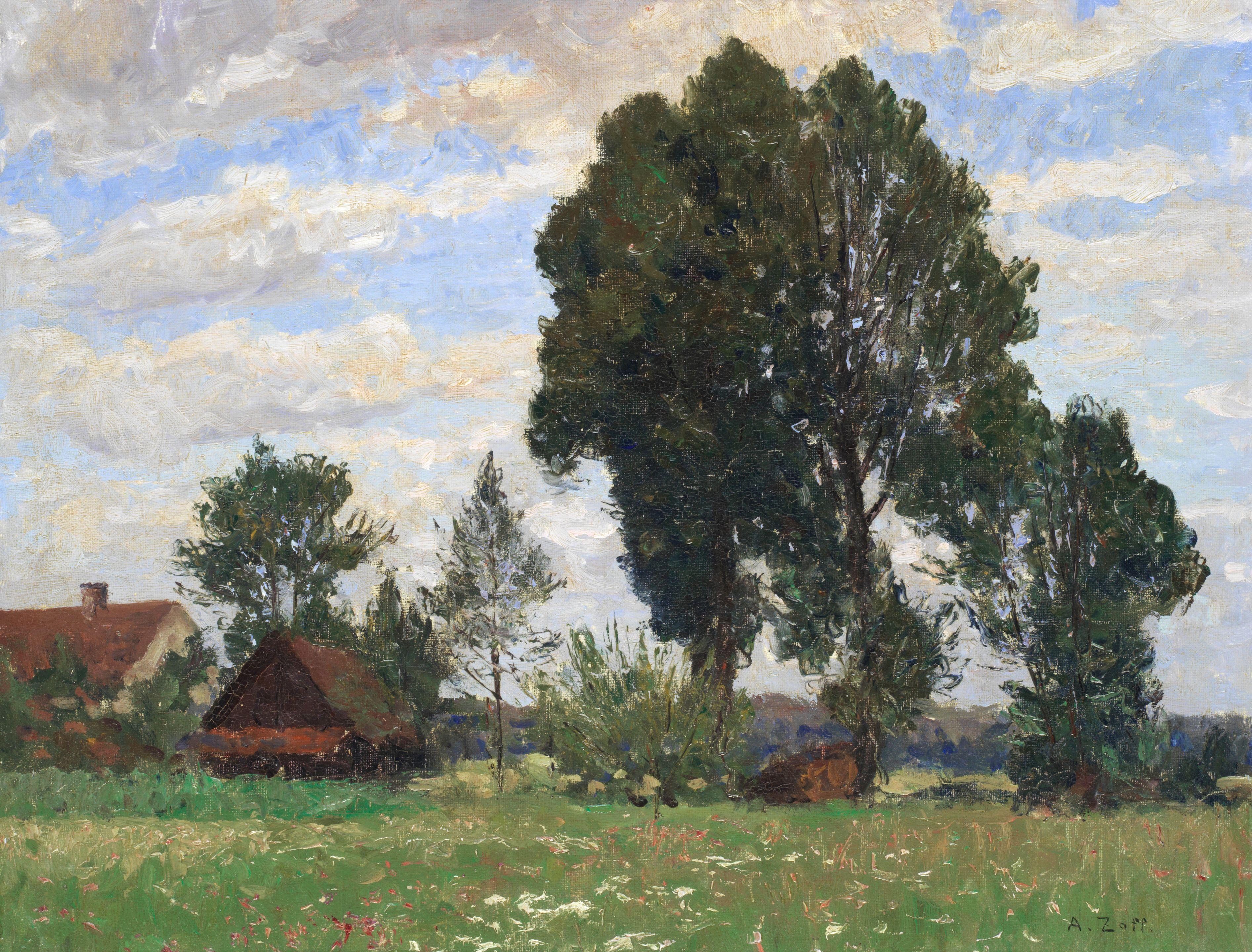 Alfred Zoff - Farmstead from the meadow