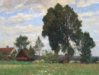Alfred Zoff - Farmstead from the meadow