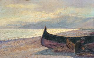 Alfredo Prosa - Marina con pescatore