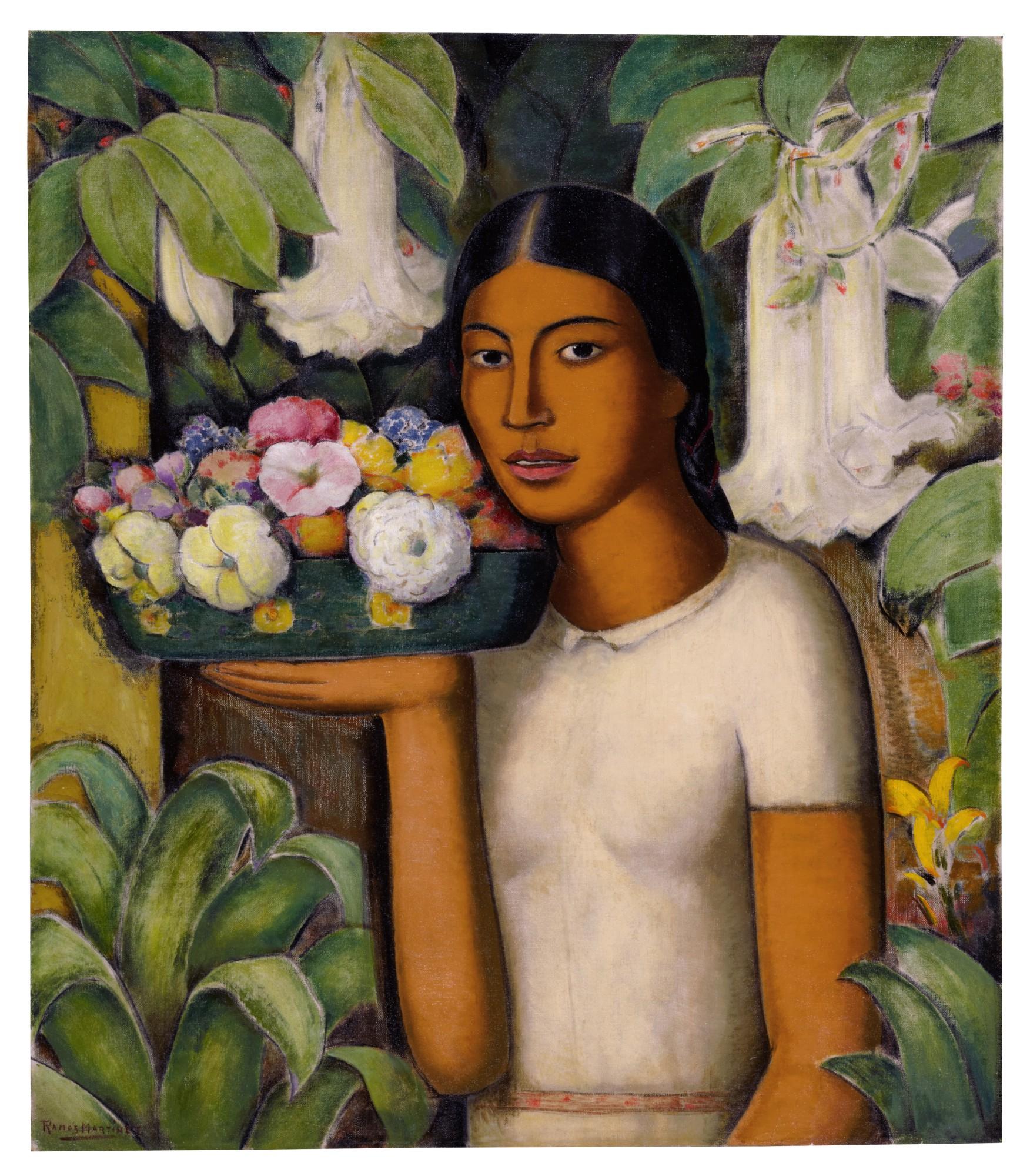 Alfredo Ramos Martínez - Mujer Con Flores