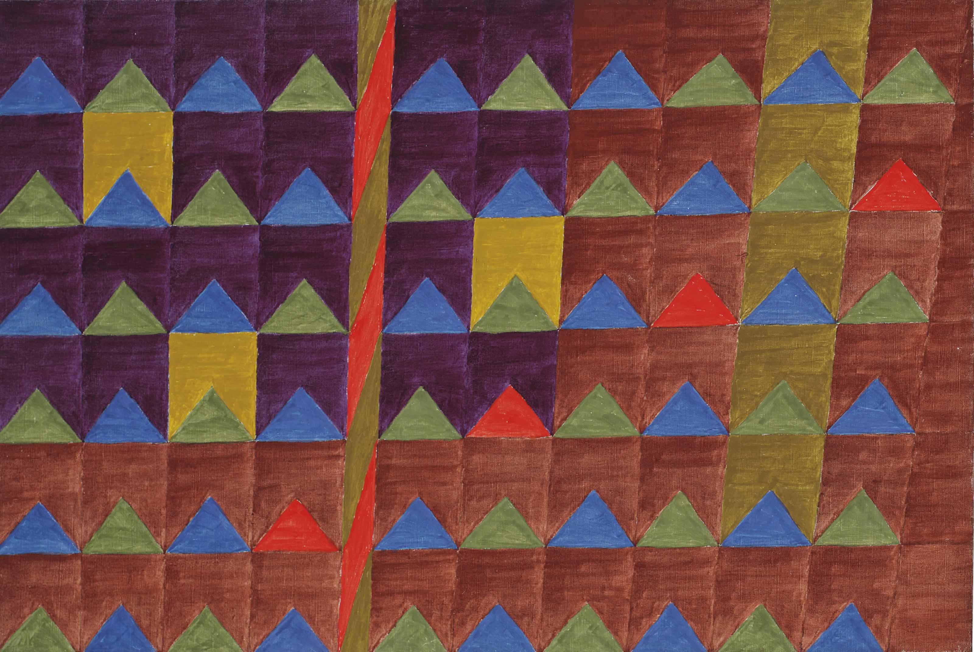 Alfredo Volpi - Bandeirinhas com mastro (No. 2133)