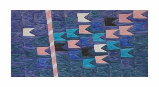 Alfredo Volpi - Bandeirinhas horizontais com mastro (No. 1330)