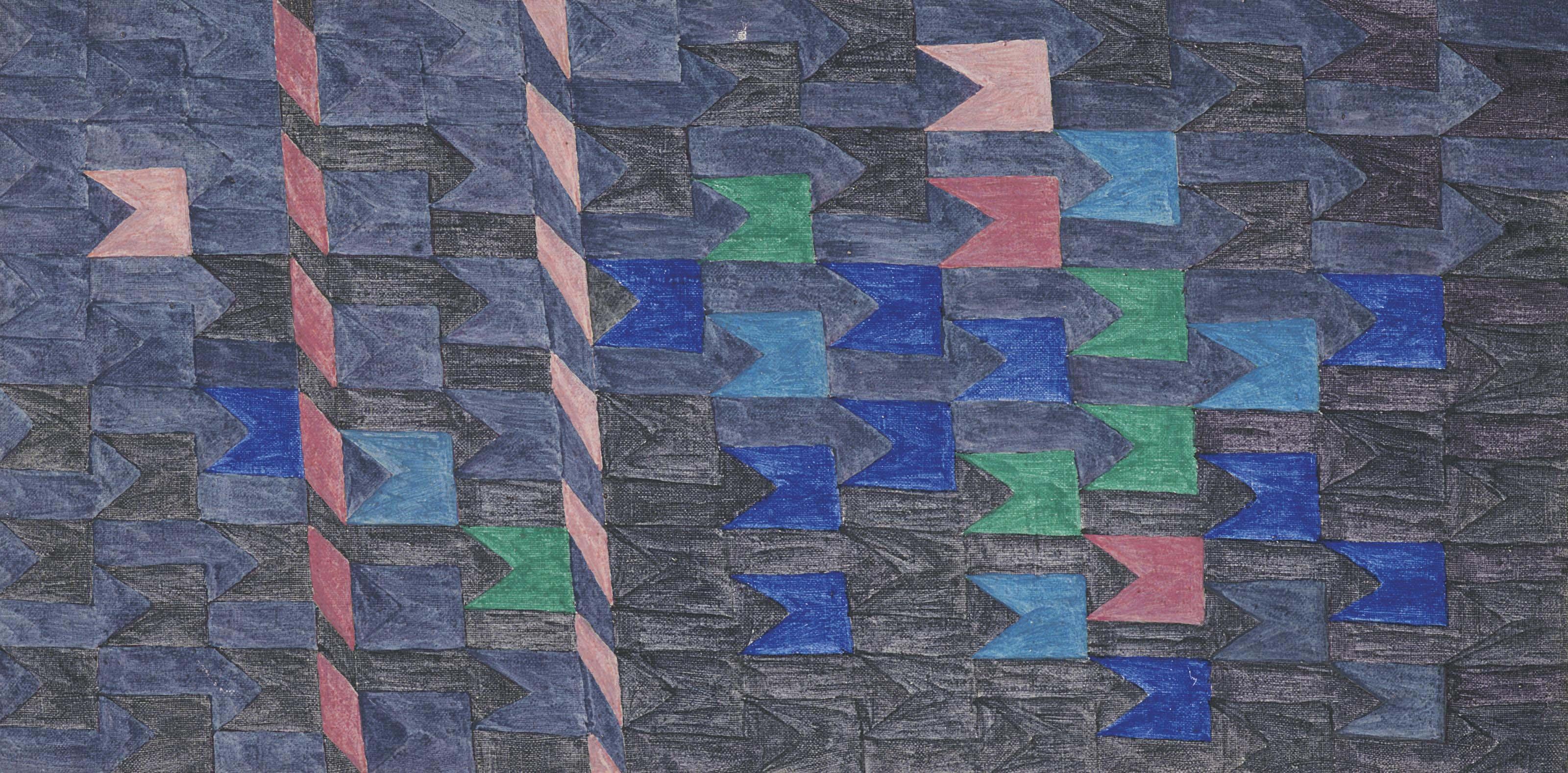 Alfredo Volpi - Bandeirinhas horizontais com mastros (No. 1337)