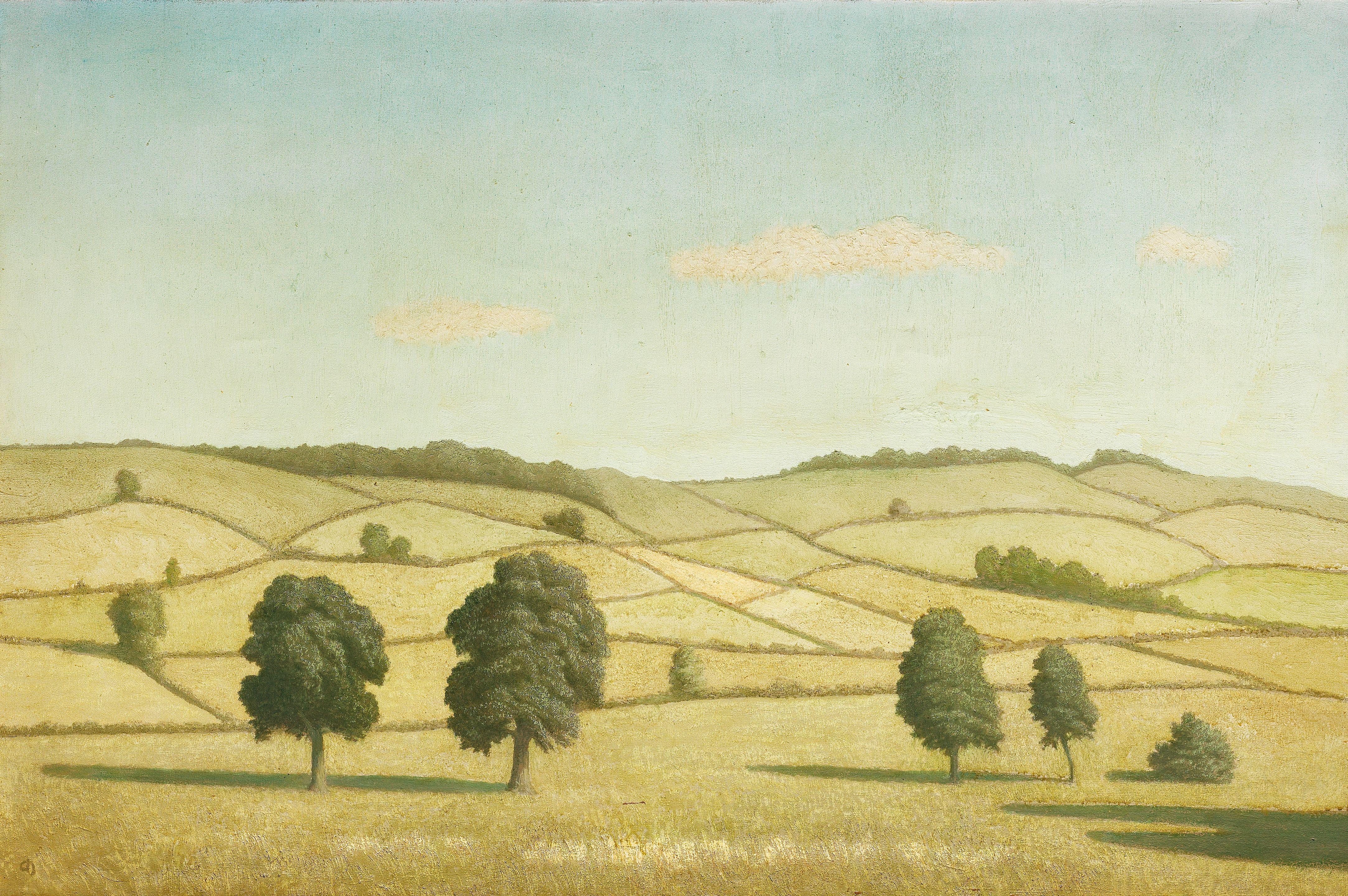 Algernon Cecil Newton R.A. - Green Fields in Gloucestershire