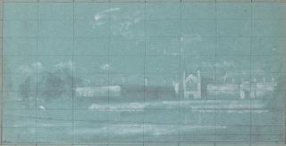 Algernon Cecil Newton R.A. - Study for Clare College, Cambridge