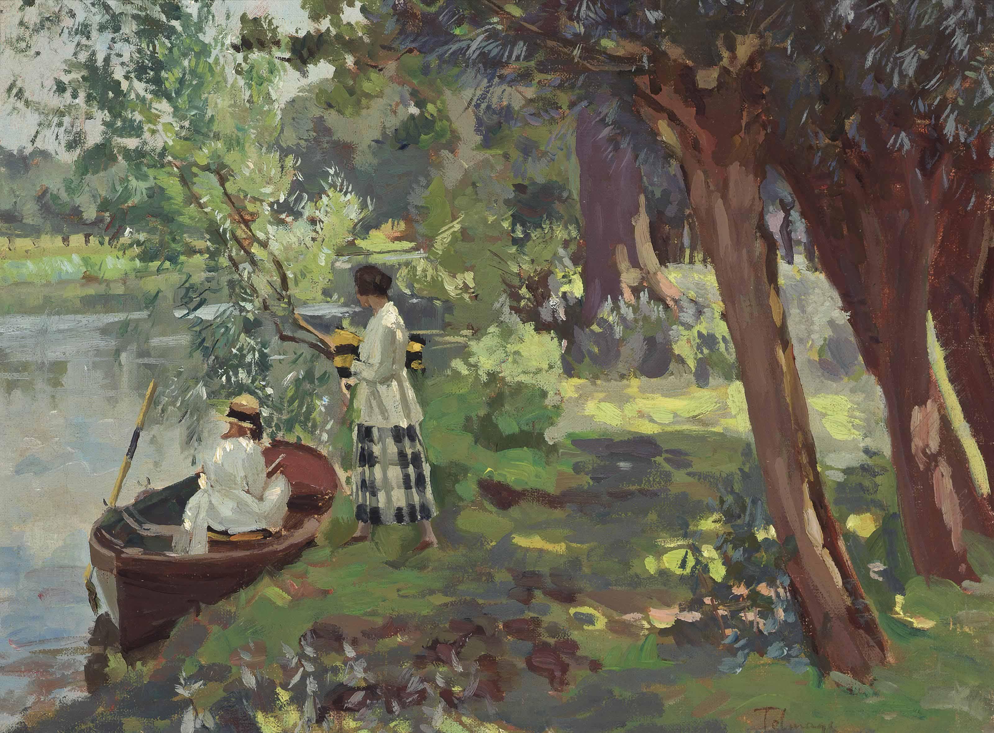 Algernon Mayon Talmage, R.A., R.O.I., R.W.A., A.R. - The River Bank