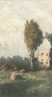 Algernon Newton, R.A. - Solitary tree; Wooded landscape; Buildings; Street study; Windswept landscape