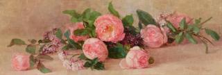 Alice Brown Chittenden - A Still Life With Roses And Lilac