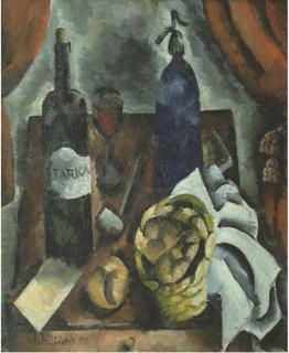 Alice Halicka - Still Life With Bottle of Starka And Bread