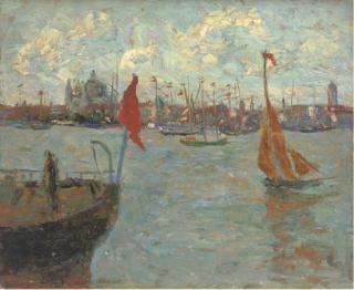 Alide Goldschmitt - Boats, Venice; And Three Others By The Same Hand