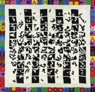 Alighiero Boetti - Alternando Da Uno A Cento E Viceversatitled And Dated 1977; Signed On The Overlap; Embroidery.