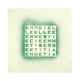 Alighiero Boetti - EMME I ELLE ELLE E... (verde su verde)