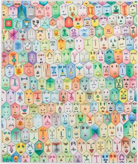 Alighiero Boetti - Faccine Colorate