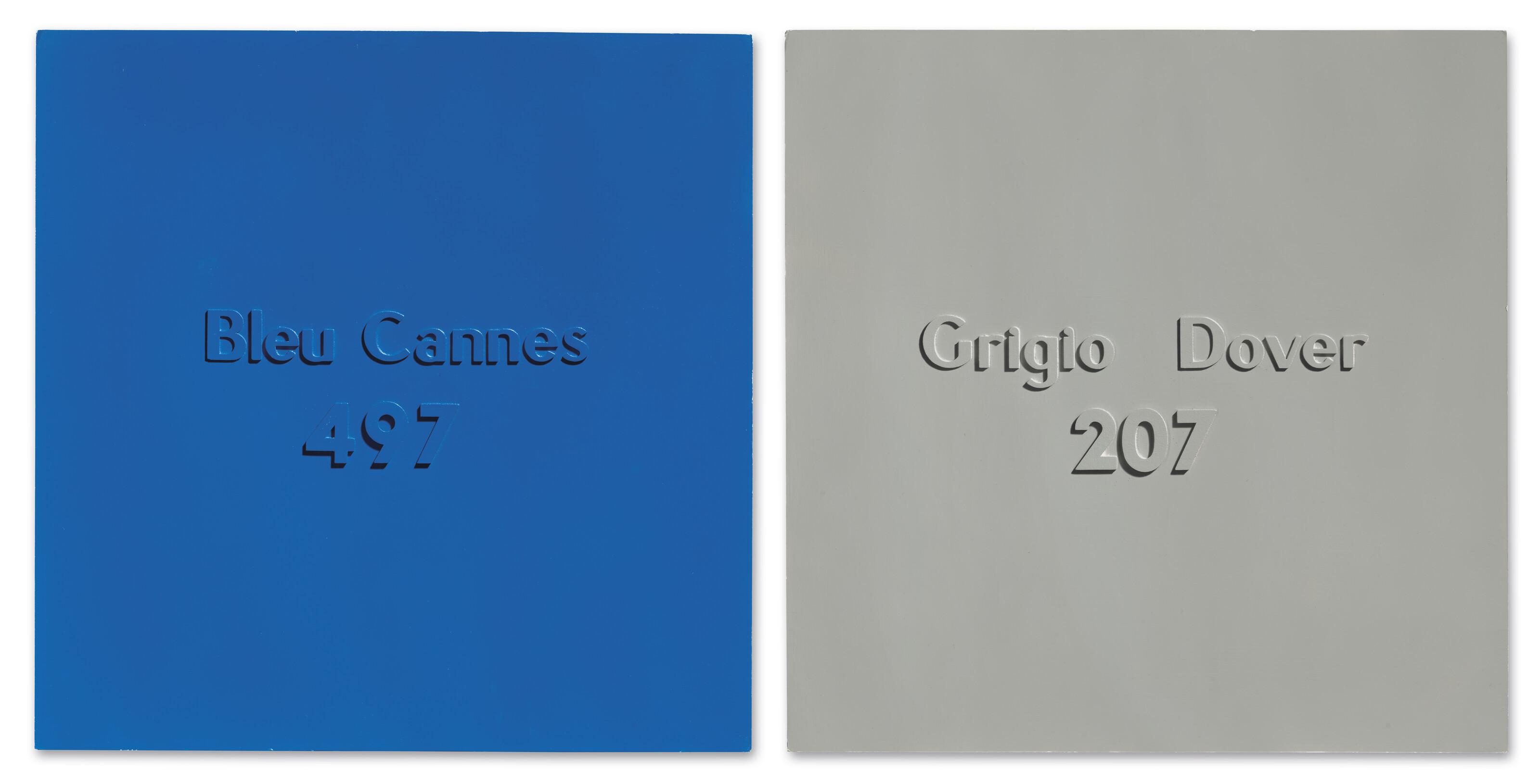 Alighiero Boetti - (i) Bleu Cannes 497(ii) Grigio Dover 207