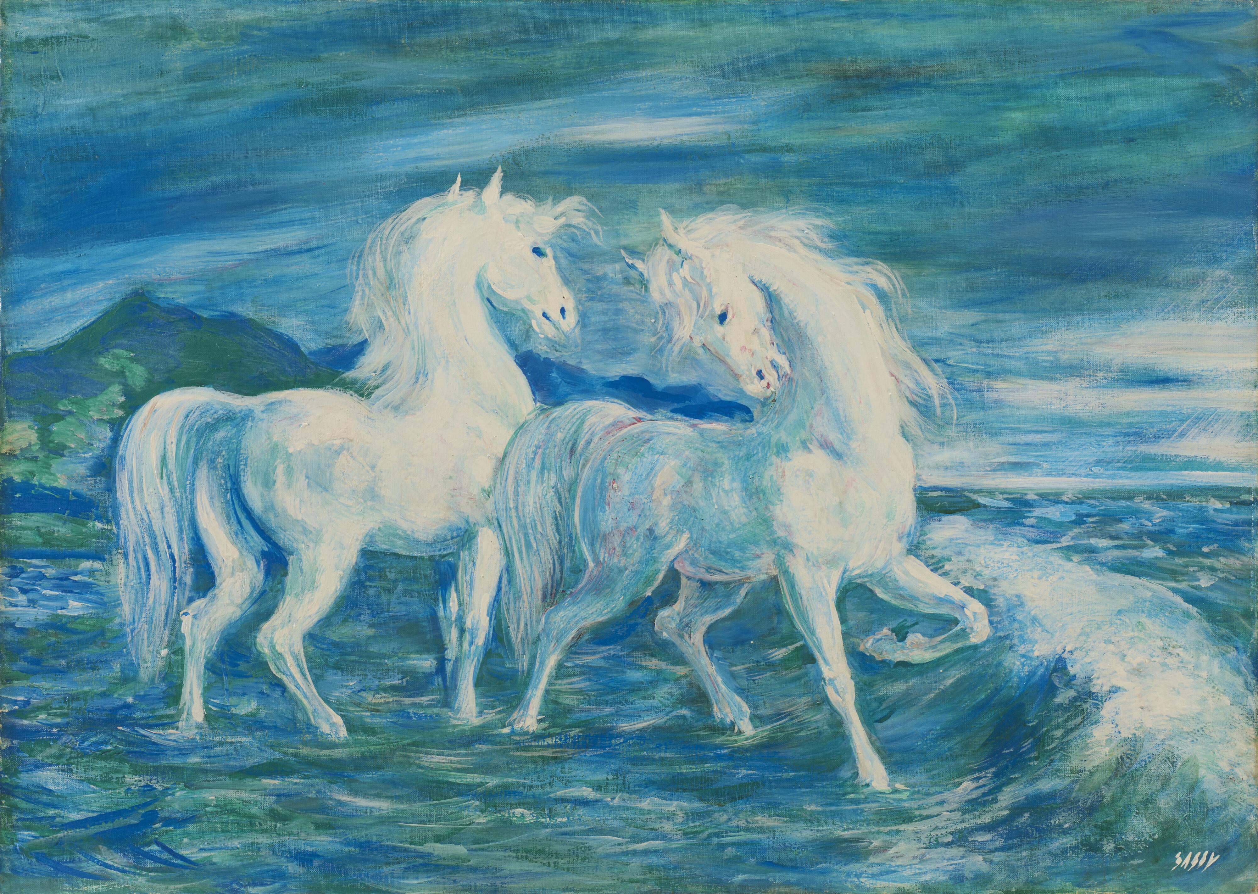 Aligi Sassu - I due cavalli dei Dioscuri