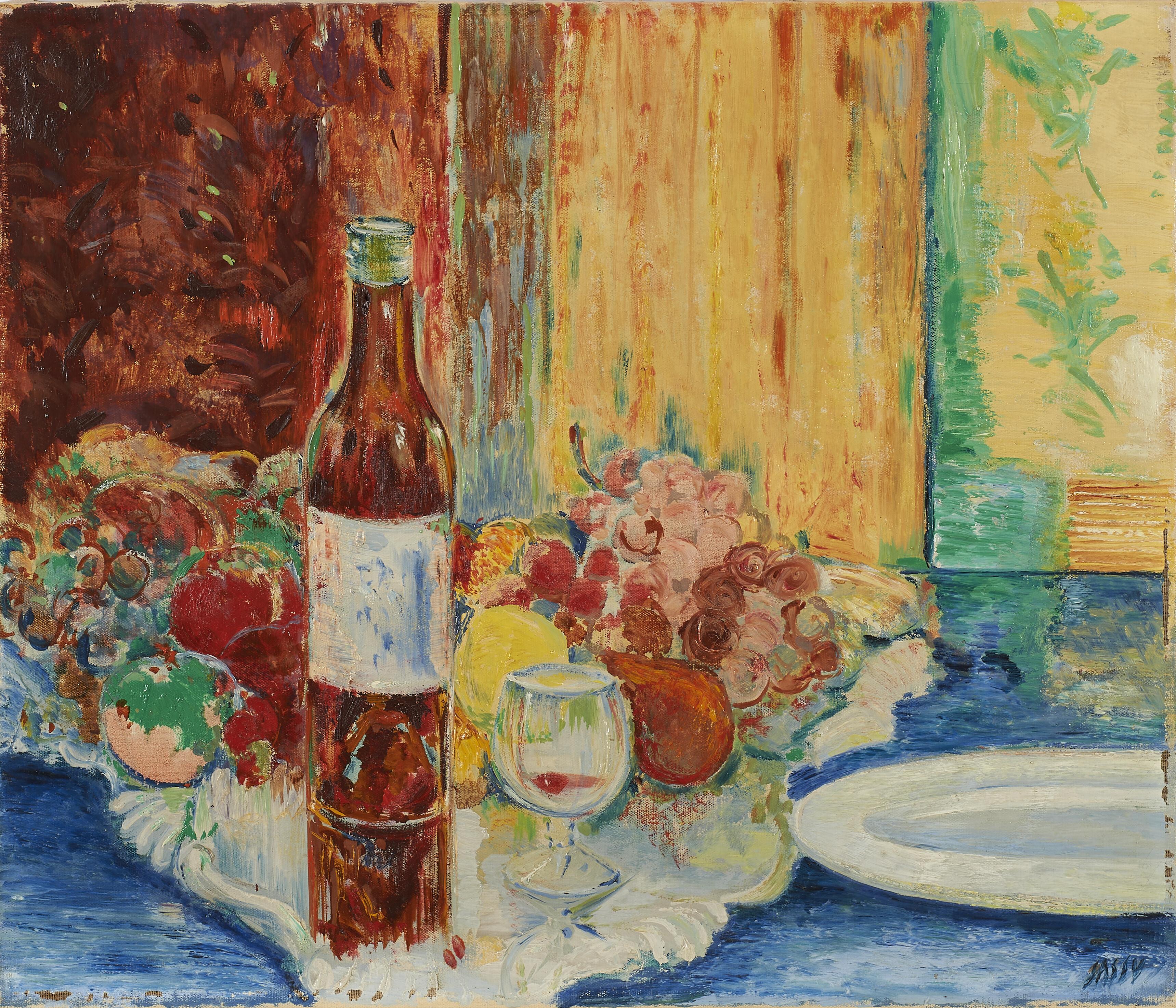 Aligi Sassu - La bottiglia di cognac