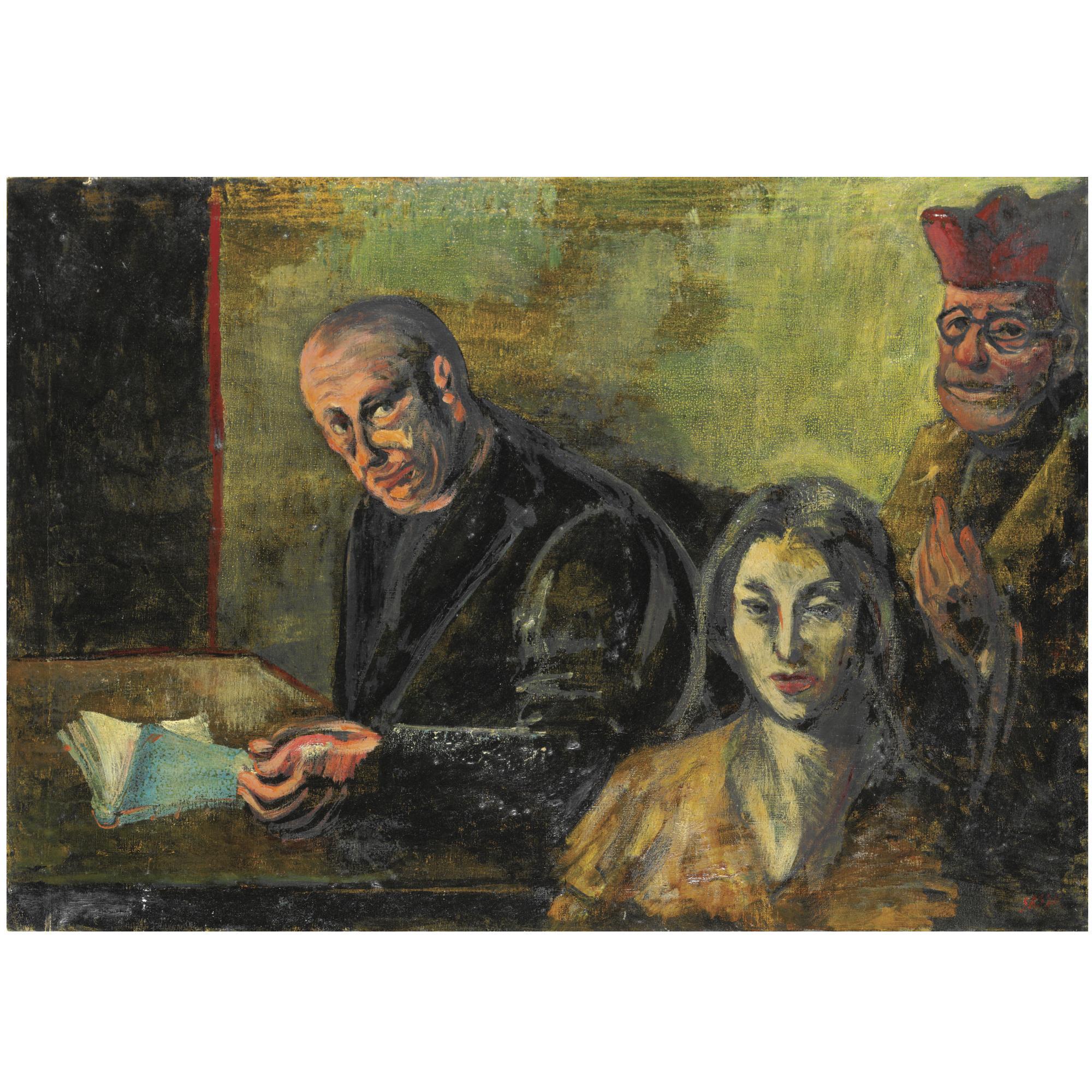 Aligi Sassu - L\'Adultera. Il Giudice, La Maddalena, Il Vescovo