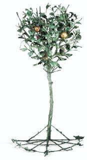 Alik Cavaliere - Mezzo Albero Con Mele E Perabronze With Green And Gold Patina. Executed In 1971.