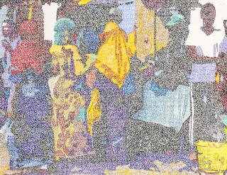 Alioune Diagne - Le Marché Rufique Sénégal - Collection Scène de marché sénégalais