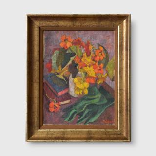 Alison Rehfisch - Nasturtiums, Books and Green Gloves