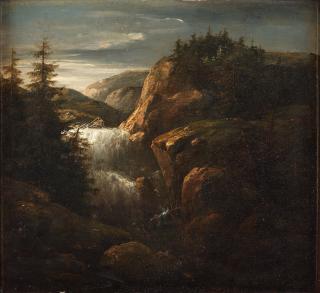 Allaert van Everdingen - Landscape with a waterfall