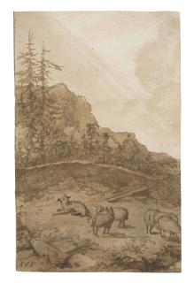 Allaert van Everdingen - Sheep on a mountainside
